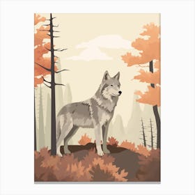 Gray Wolf Art Nouveau 3 Canvas Print