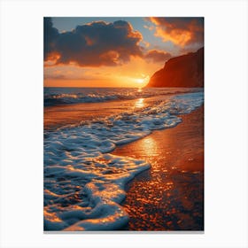 Sunset On The Beach 3 Canvas Print