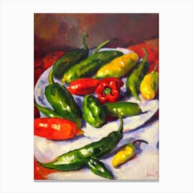 Jalapeno Pepper 2 Cezanne Style vegetable Canvas Print