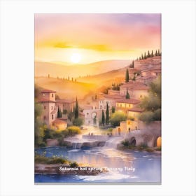 Saturnia hot spring Tuscany Italy Sunset Canvas Print