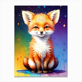 Prismvale the Enchanted Fox: A Cute Fox Artwork For Kids Canvas Print