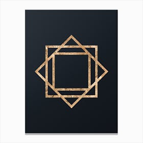 Abstract Geometric Gold Glyph on Dark Teal n.0389 Canvas Print