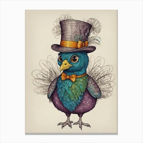 Bird In A Top Hat Canvas Print