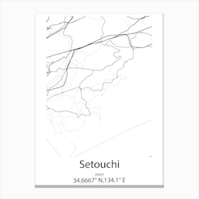 Setouchi,Japan Minimalist Map Toile