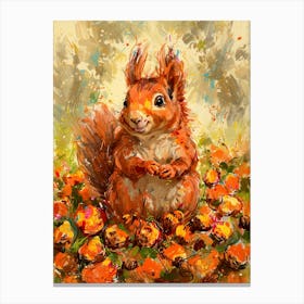 Squirrel In Autumn Canvas Print