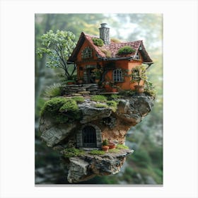 Fairy House On A Rock Canvas Print