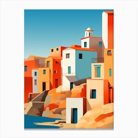 Spiaggia Di Tuerredda Sardinia Italy Abstract Orange Hues 1 Canvas Print
