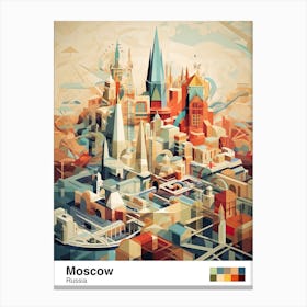Moscow, Russia, Geometric Illustration 4 Poster Canvas Print