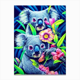 Colorful Koala Bears Canvas Print