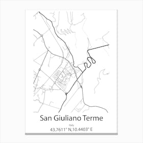 San Giuliano Terme,Italy Minimalist Map Canvas Print