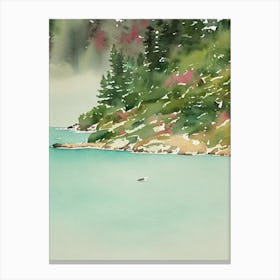 Acadia National Park United States Of America Water Colour Poster Canvas Print