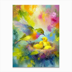 Birds In A Nest Canvas Print