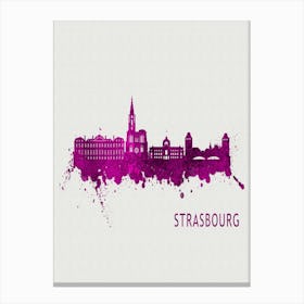 Strasbourg France City Purple Canvas Print