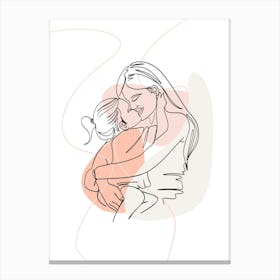 Mother Hugging Her Child Mothers day 1 Canvas Print