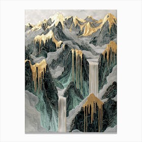 Dhaulagiri Golden Peaks - Refined Mixed Media Canvas Print