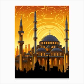 Hagia Sophia Ayasofya Pixel Art 4 Canvas Print