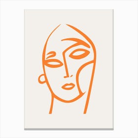 Abstract Orange Face 1 Canvas Print