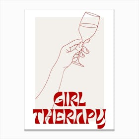 Girl Therapy Red Canvas Print