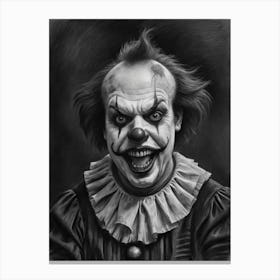 Circus of Dread Creepy Freaky Clown Canvas Print