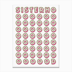 Sisterhood Green & Pink Print Canvas Print