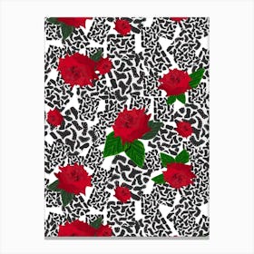 Showy Red Roses Canvas Print