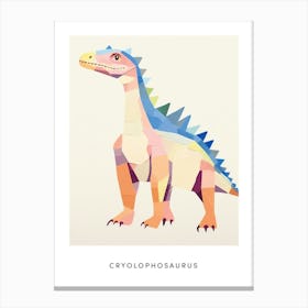 Nursery Dinosaur Art Cryolophosaurus Poster Canvas Print