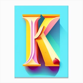 K, Letter, Alphabet Pop Art Matisse Canvas Print
