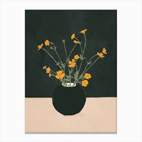 Blooming Wildflowers Yellow Canvas Print