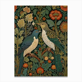 William Morris Two Birds On A Branch Canvas Print