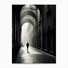 Bologna, Italy,  Black And White Analogue Photography  4 Canvas Print
