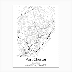 Port Chester,United States Minimalist Map Leinwandbild