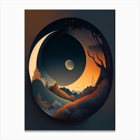 New Moon Comic Space Space Canvas Print