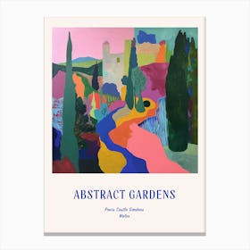 Colourful Gardens Powis Castle Gardens Wales 6 Blue Poster Canvas Print