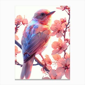 Bird In Cherry Blossoms Canvas Print