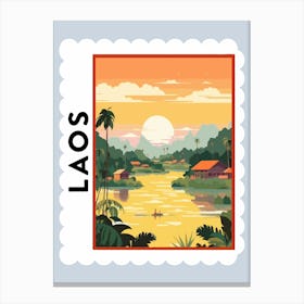 Laos Travel Stamp Poster Canvas Print