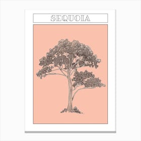 Sequoia Tree Minimalistic Drawing 1 Poster Canvas Print