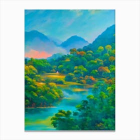 Taman Negara National Park Malaysia Blue Oil Painting 1  Canvas Print