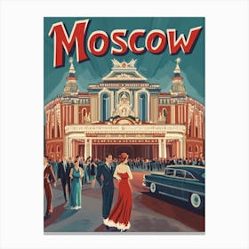 Aihrgdesign A Retro Travel Poster For Moscow Featuring The Bo 27609aae 787a 45ca A5ec 8a52e7caf872 0 Canvas Print