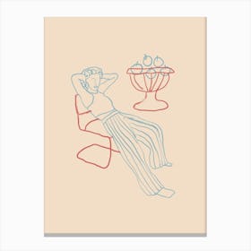 Woman Relaxing In A Chair Canvas Print