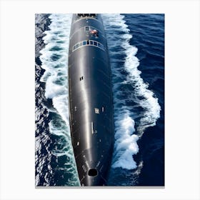 Submarine In The Ocean-Reimagined 21 Canvas Print