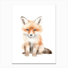 Baby Fox Watercolour Nursery 3 Canvas Print