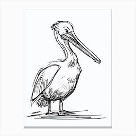 B&W Pelican Canvas Print