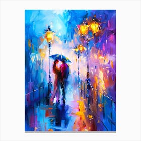 Couple In The Rain 1 Canvas Print