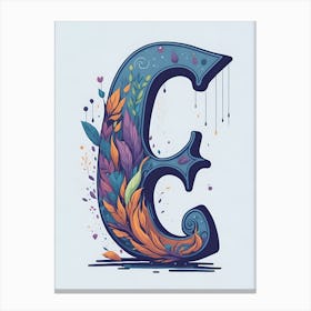 Colorful Letter E Illustration 36 Canvas Print