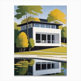 Minimalist Modern House Illustration (26) Canvas Print