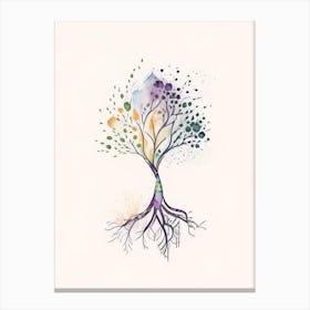 Family Tree Symbol Minimal Watercolour Canvas Print