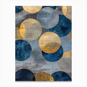 Blue And Gold Circles 2 Canvas Print