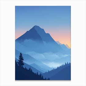Misty Mountains Vertical Composition In Blue Tone 173 Canvas Print