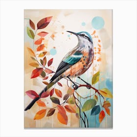 Bird Painting Collage Mockingbird 1 Canvas Print