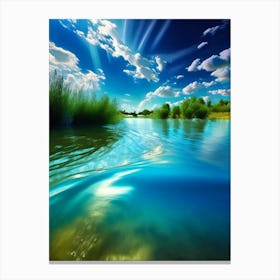 Splash In River Water Waterscape Photography 3 Canvas Print